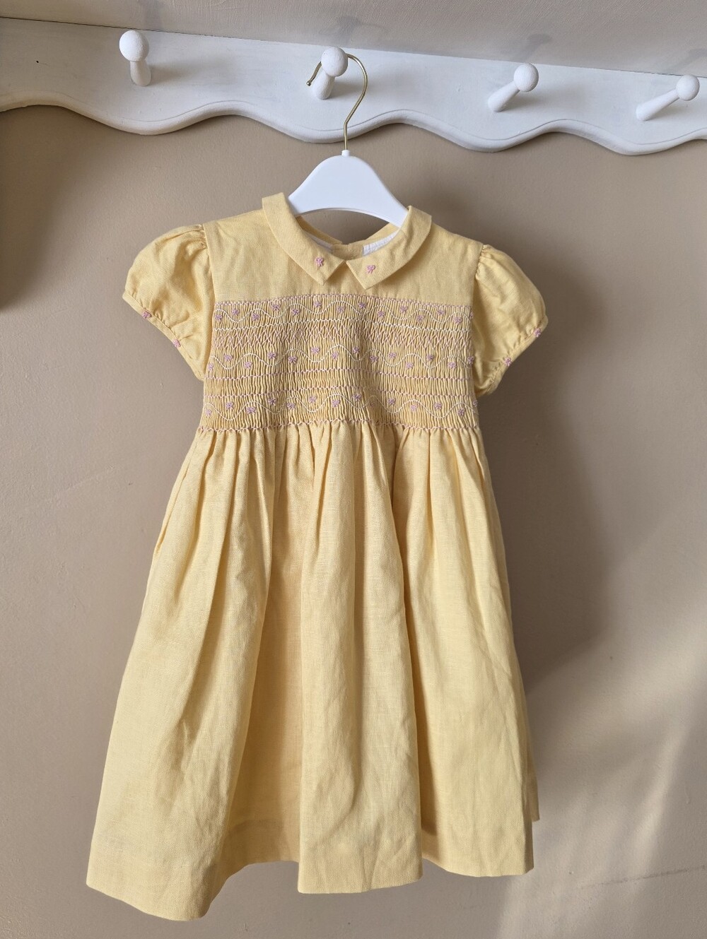 Nicky Hilton x La Coqueta Lemon Dolly Girl Hand-Smocked Dress Heirloom Heritage